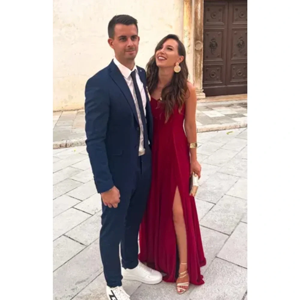 Lulus Cause for Commotion Red Pleated Bustier Maxi Dress Size M - Picture 9 of 14